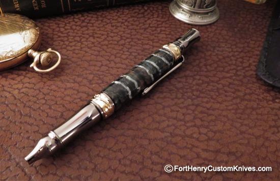 Courtney Turnage - Custom Mammoth Tooth Pen - Leather Sheath - Image 4