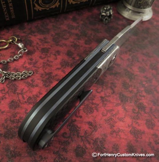 Trevor Burger - Presentation EXK Plus Front Flipper - Damasteel/Carbon Fiber - Image 5