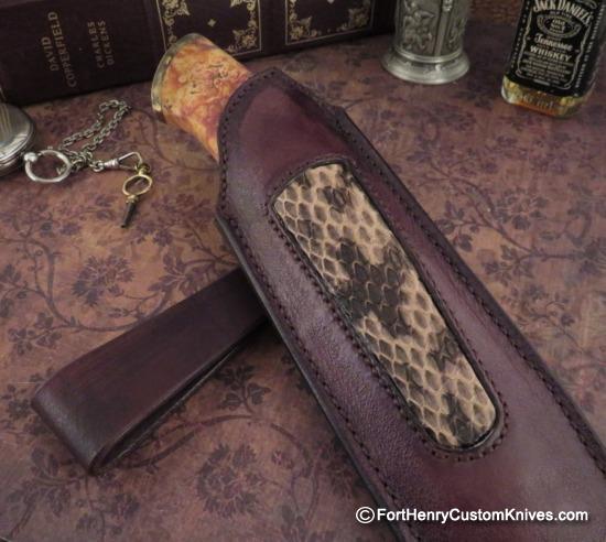 Georgi Menchev - Custom Drop Point Hunter - Maple Burl - Image 7