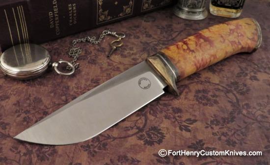 Georgi Menchev - Custom Drop Point Hunter - Maple Burl