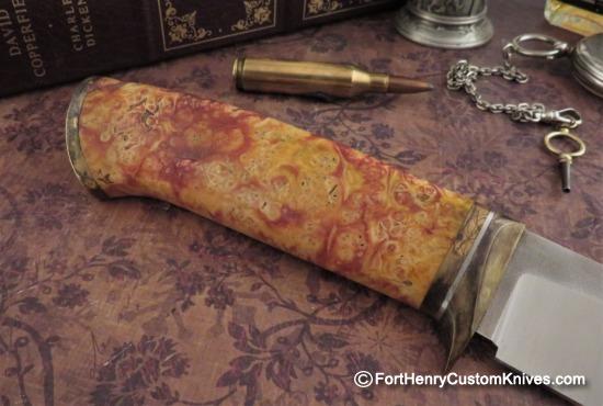 Georgi Menchev - Custom Drop Point Hunter - Maple Burl - Image 4