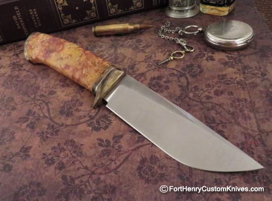 Georgi Menchev - Custom Drop Point Hunter - Maple Burl - Image 5