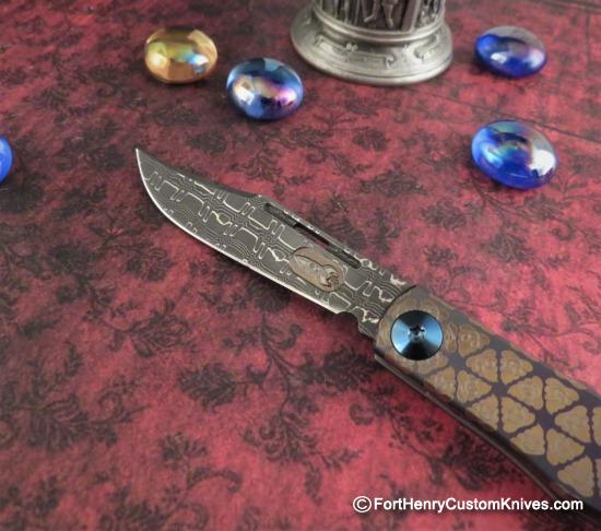 Darriel Caston - Lanny's Clip - Miniature Slip Joint - Stainless Damascus - Choice - Image 3
