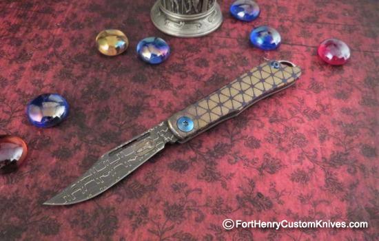 Darriel Caston - Lanny's Clip - Miniature Slip Joint - Stainless Damascus - Choice - Image 4