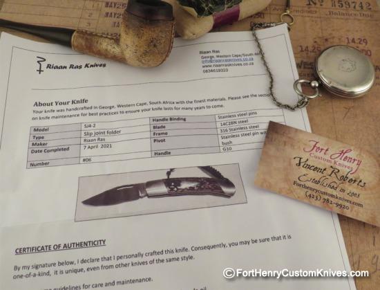 Riaan Ras Knives - Custom Slip Joint - Micarta - Image 8