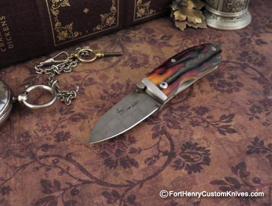 Kansei Matsuno - Custom Mini Drop Point - Amber Stag