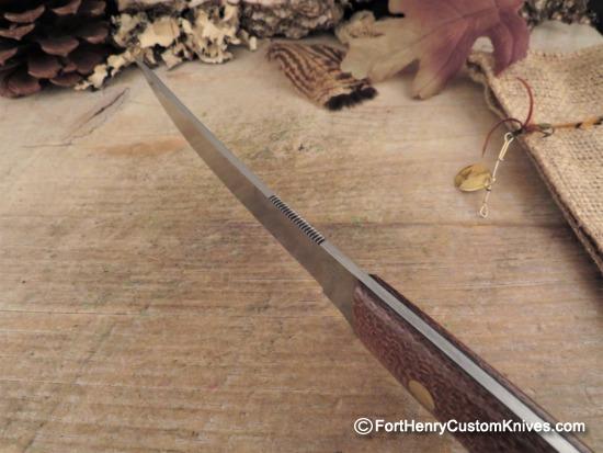 Bob Dozier - Custom Filet Knife - Vintage Burlap Micarta - Image 3