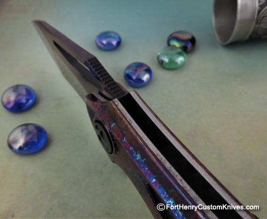 Dew Hara - Custom NOAH Tanto Flipper - Damascus - Abalone - 1 of 1 - Image 4