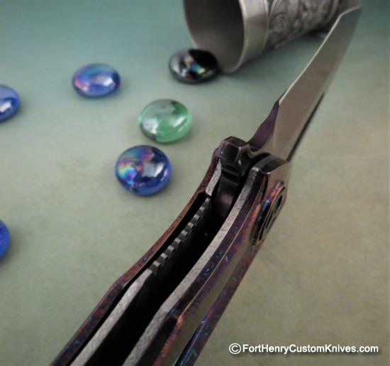 Dew Hara - Custom NOAH Tanto Flipper - Damascus - Abalone - 1 of 1 - Image 6