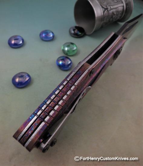 Dew Hara - Custom NOAH Tanto Flipper - Damascus - Abalone - 1 of 1 - Image 7