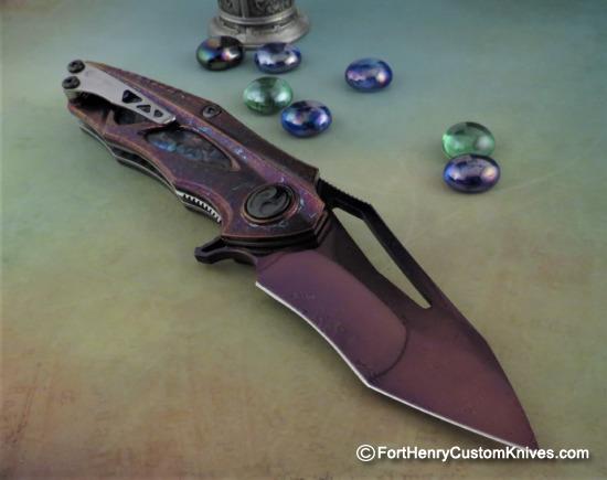 Dew Hara - Custom NOAH Tanto Flipper - Damascus - Abalone - 1 of 1 - Image 8