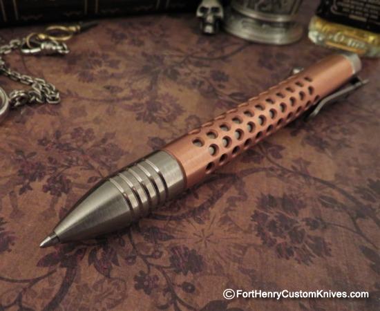 Ramon Chaves - Titanium Bolt Action Pen - Copper / Brass Sleeve - Choice - Image 4