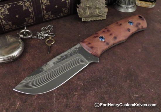 Dan Crotts - Custom Drop Point Variant - Shiro2 San Mai - Thuya Burl