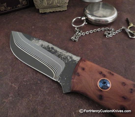 Dan Crotts - Custom Drop Point Variant - Shiro2 San Mai - Thuya Burl - Image 2