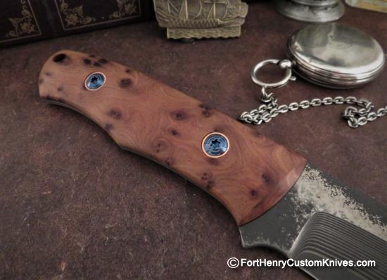 Dan Crotts - Custom Drop Point Variant - Shiro2 San Mai - Thuya Burl - Image 4