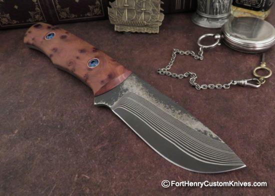 Dan Crotts - Custom Drop Point Variant - Shiro2 San Mai - Thuya Burl - Image 5