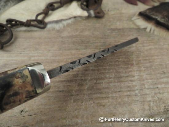 Herb Derr - Hand Forged Bullnose Skinner - Fossilized Sea Cow Rib - Image 4