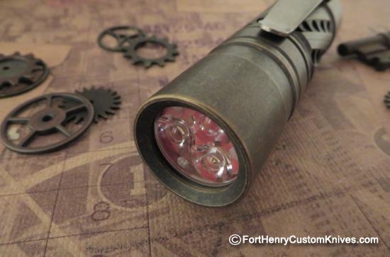 Barrel Custom Flashlight - Helical - Solid Brass - Image 4