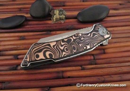 Dew Hara - Custom Ray Flipper - Copper - Layered Damascus - Image 2