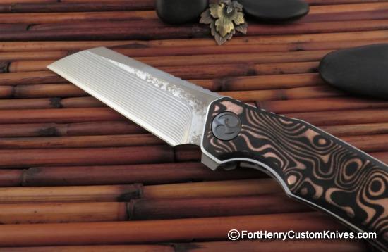 Dew Hara - Custom Ray Flipper - Copper - Layered Damascus - Image 3