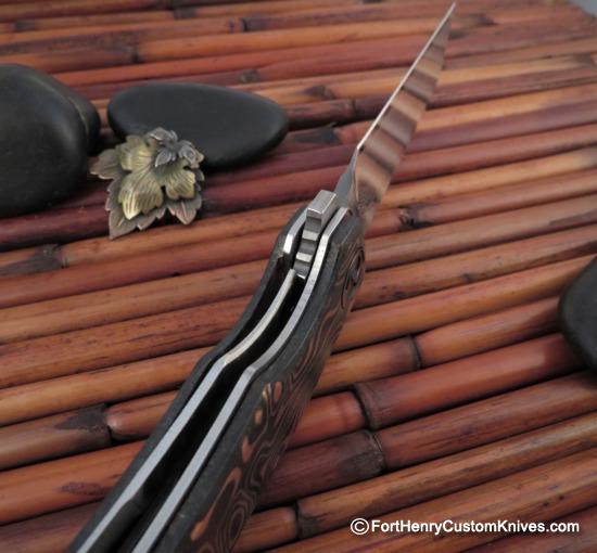 Dew Hara - Custom Ray Flipper - Copper - Layered Damascus - Image 6