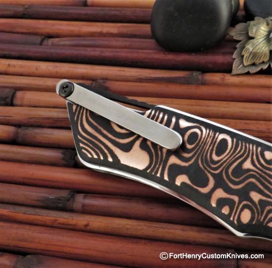 Dew Hara - Custom Ray Flipper - Copper - Layered Damascus - Image 7