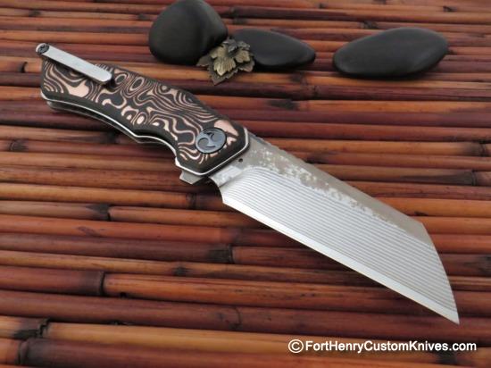 Dew Hara - Custom Ray Flipper - Copper - Layered Damascus - Image 8