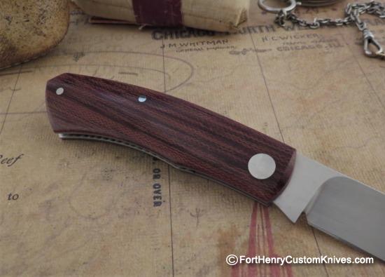 Willem Steenkamp - Custom Dino - Slip Joint - Cross Cut Micarta - Image 5