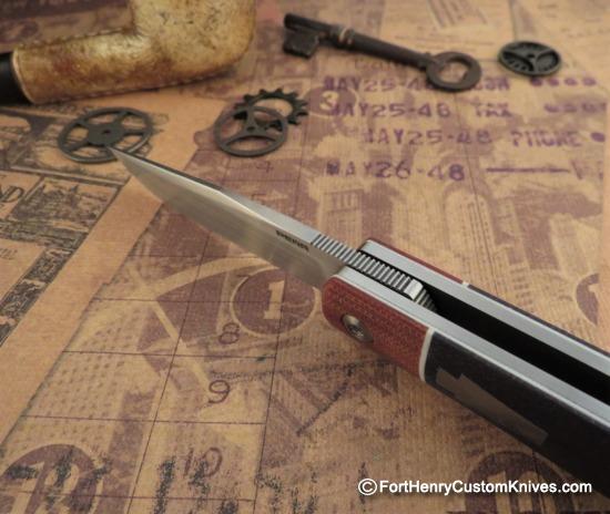 Enrique Pena - Custom Trapper - Front Flipper - Blue Jean Micarta - Image 2