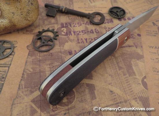 Enrique Pena - Custom Trapper - Front Flipper - Blue Jean Micarta - Image 3