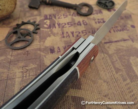 Enrique Pena - Custom Trapper - Front Flipper - Blue Jean Micarta - Image 4