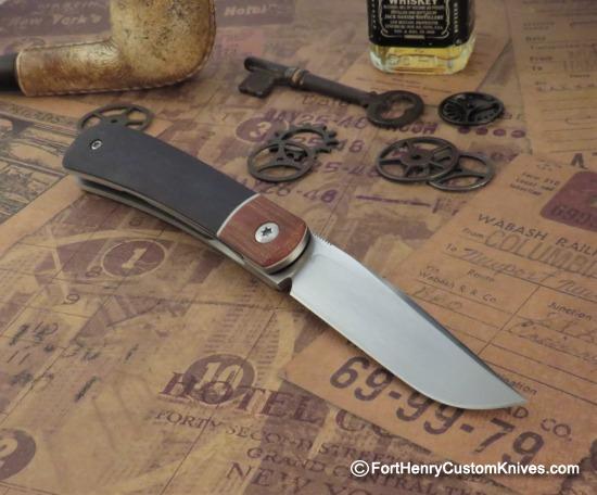 Enrique Pena - Custom Trapper - Front Flipper - Blue Jean Micarta - Image 5
