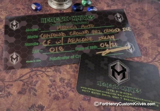 Heretic Knives - Lim Ed Medusa Auto - Bronze - Abalone Inlay - Image 8