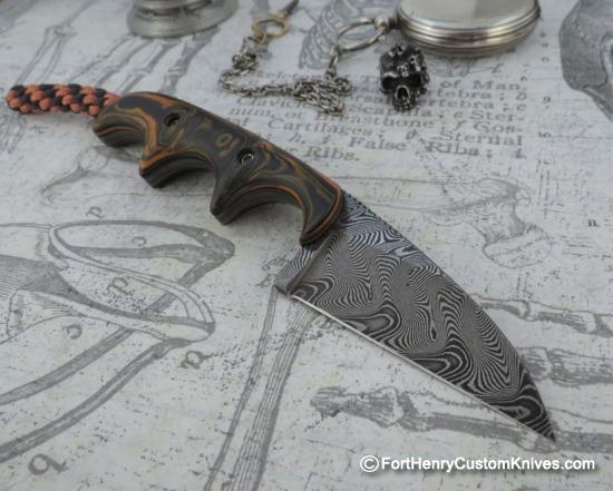 Alan Folts - Custom Presentation Wharnie Minimalist - Stainless Damascus