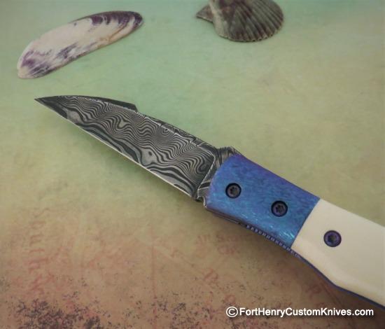 Alan Folts - Custom Old School Liner Lock - Damasteel - Image 2