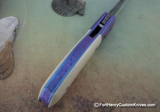 Alan Folts - Custom Old School Liner Lock - Damasteel - Image 5