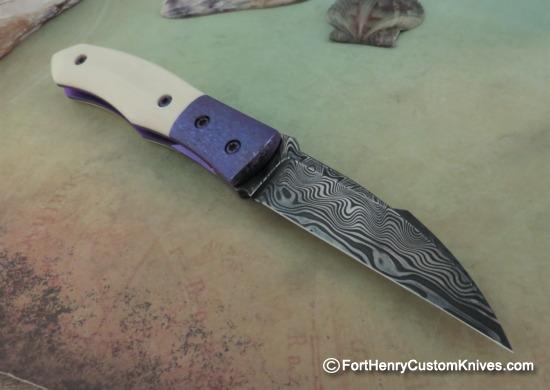 Alan Folts - Custom Old School Liner Lock - Damasteel - Image 6