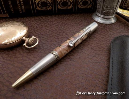 Courtney Turnage - Custom Mammoth Tooth Pen - Leather Sheath