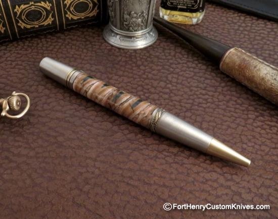 Courtney Turnage - Custom Mammoth Tooth Pen - Leather Sheath - Image 5