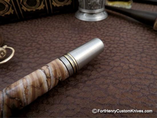 Courtney Turnage - Custom Mammoth Tooth Pen - Leather Sheath - Image 3