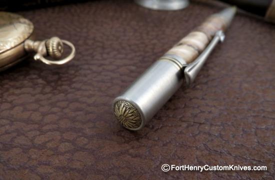 Courtney Turnage - Custom Mammoth Tooth Pen - Leather Sheath - Image 4