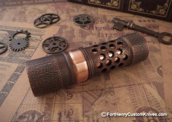 Barrel Flashlight - New Custom Brake - Solid Copper - Image 2