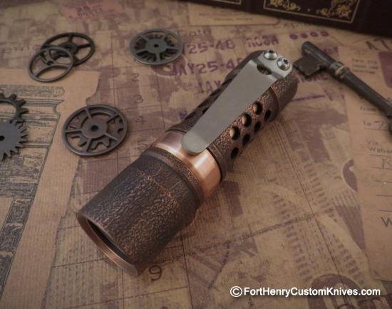 Barrel Flashlight - New Custom Brake - Solid Copper - Image 5