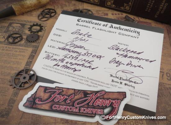 Barrel Flashlight - New Custom Brake - Solid Copper - Image 6