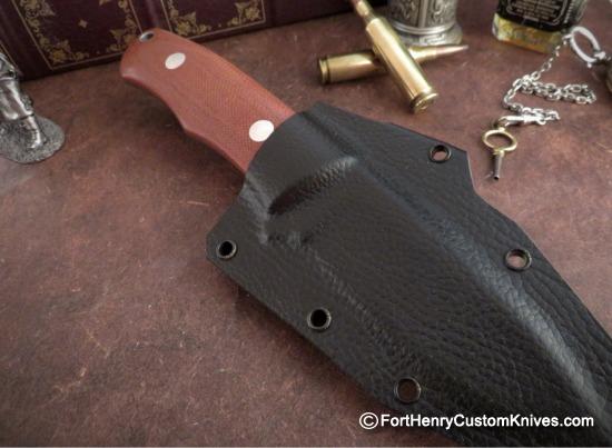 Dan Crotts - Custom Drop Point Variant - Shiro2 San Mai - Chili Pepper Micarta - Image 6