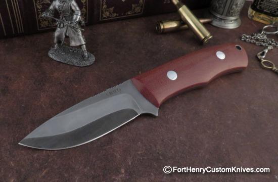 Dan Crotts - Custom Drop Point Variant - Shiro2 San Mai - Chili Pepper Micarta