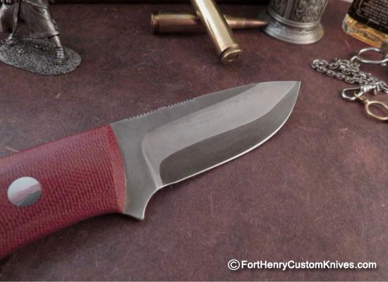 Dan Crotts - Custom Drop Point Variant - Shiro2 San Mai - Chili Pepper Micarta - Image 3