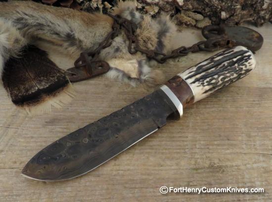 Herb Derr - XL Bullnose Skinner - Hand Forged - Sambar Stag
