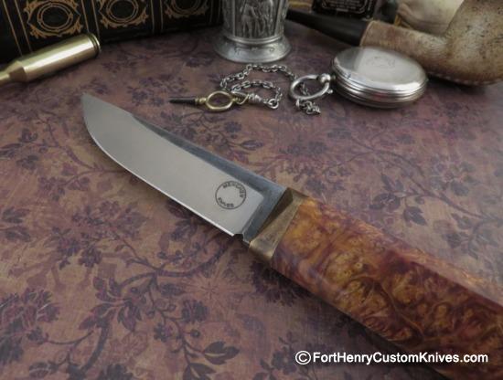 Georgi Menchev - Custom Puukko - RWL34 / Maple Burl - Image 2