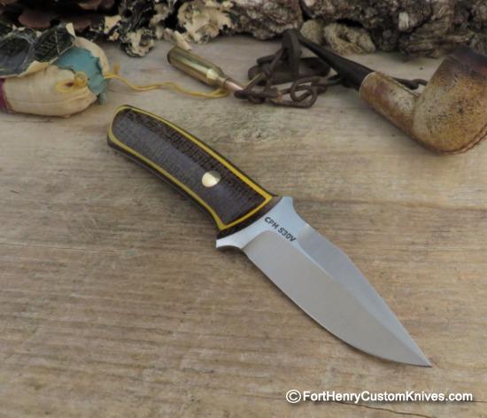 Dan Crotts - Custom Hybrid Clip Point - Burlap - S30V - Image 4